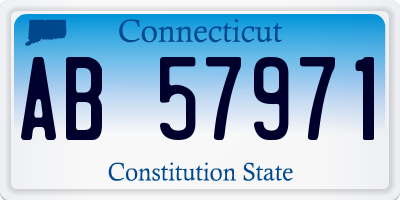 CT license plate AB57971