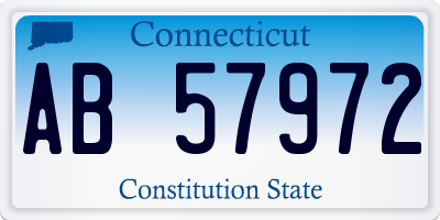 CT license plate AB57972