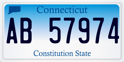 CT license plate AB57974