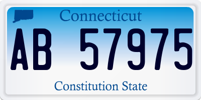 CT license plate AB57975