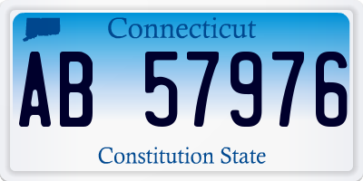 CT license plate AB57976