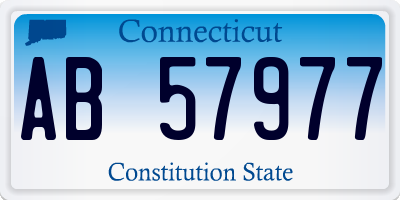 CT license plate AB57977