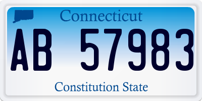 CT license plate AB57983