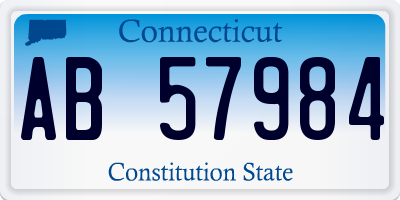 CT license plate AB57984