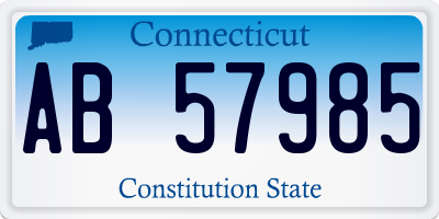 CT license plate AB57985