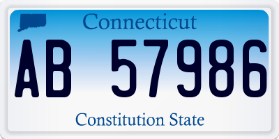 CT license plate AB57986