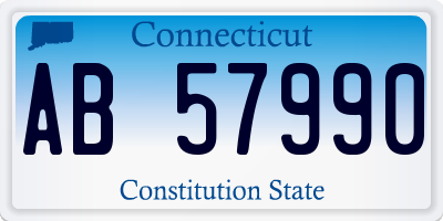 CT license plate AB57990