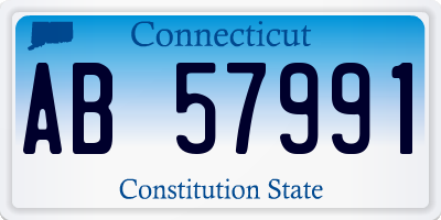 CT license plate AB57991