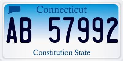 CT license plate AB57992