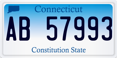 CT license plate AB57993