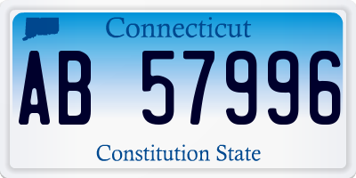 CT license plate AB57996