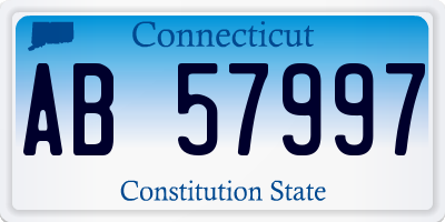 CT license plate AB57997