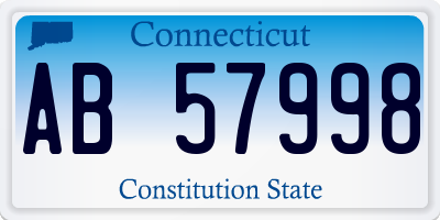 CT license plate AB57998