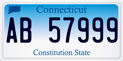 CT license plate AB57999