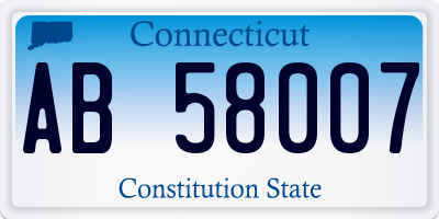 CT license plate AB58007