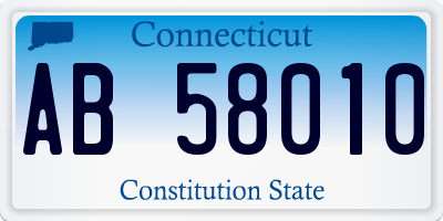 CT license plate AB58010