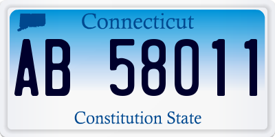 CT license plate AB58011