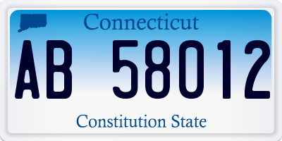 CT license plate AB58012