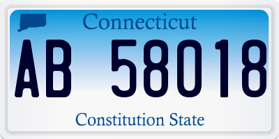 CT license plate AB58018