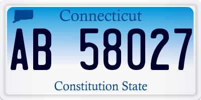 CT license plate AB58027