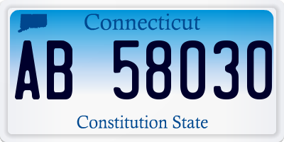 CT license plate AB58030