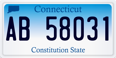 CT license plate AB58031