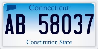 CT license plate AB58037