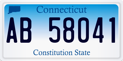 CT license plate AB58041