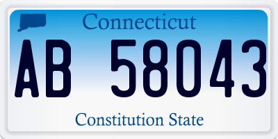 CT license plate AB58043