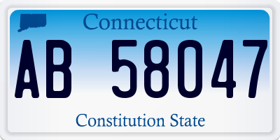 CT license plate AB58047