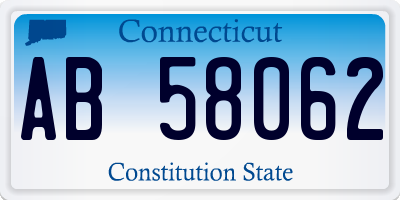 CT license plate AB58062