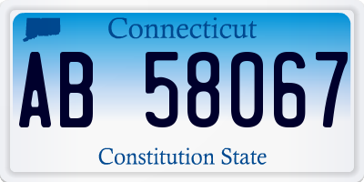 CT license plate AB58067