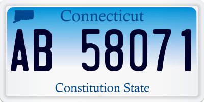 CT license plate AB58071