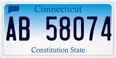 CT license plate AB58074