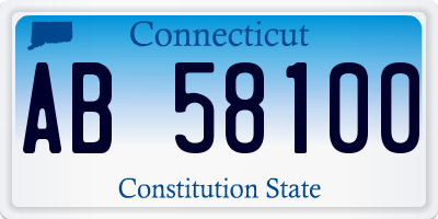 CT license plate AB58100