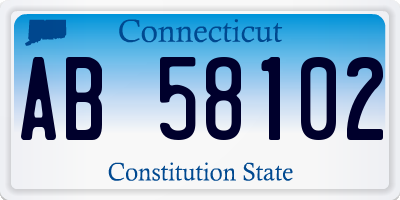 CT license plate AB58102