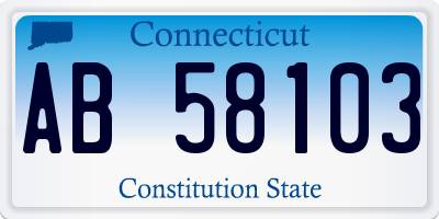 CT license plate AB58103