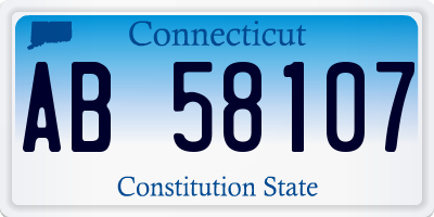 CT license plate AB58107