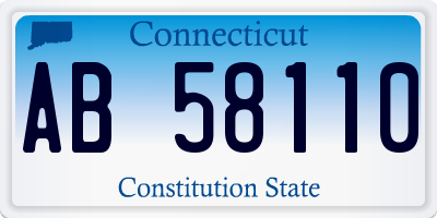 CT license plate AB58110