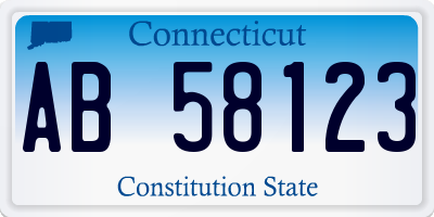 CT license plate AB58123