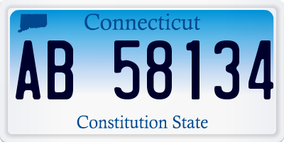CT license plate AB58134