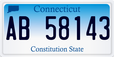 CT license plate AB58143