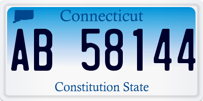 CT license plate AB58144