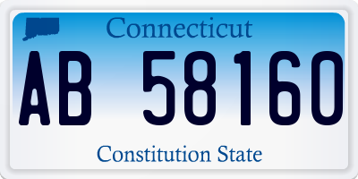 CT license plate AB58160