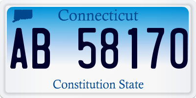 CT license plate AB58170