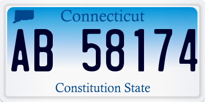 CT license plate AB58174