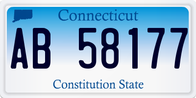 CT license plate AB58177