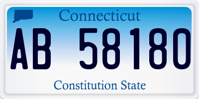 CT license plate AB58180