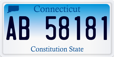 CT license plate AB58181
