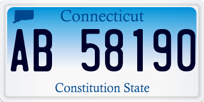 CT license plate AB58190